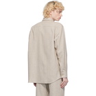 AURALEE Beige Cashmere Border Shirt