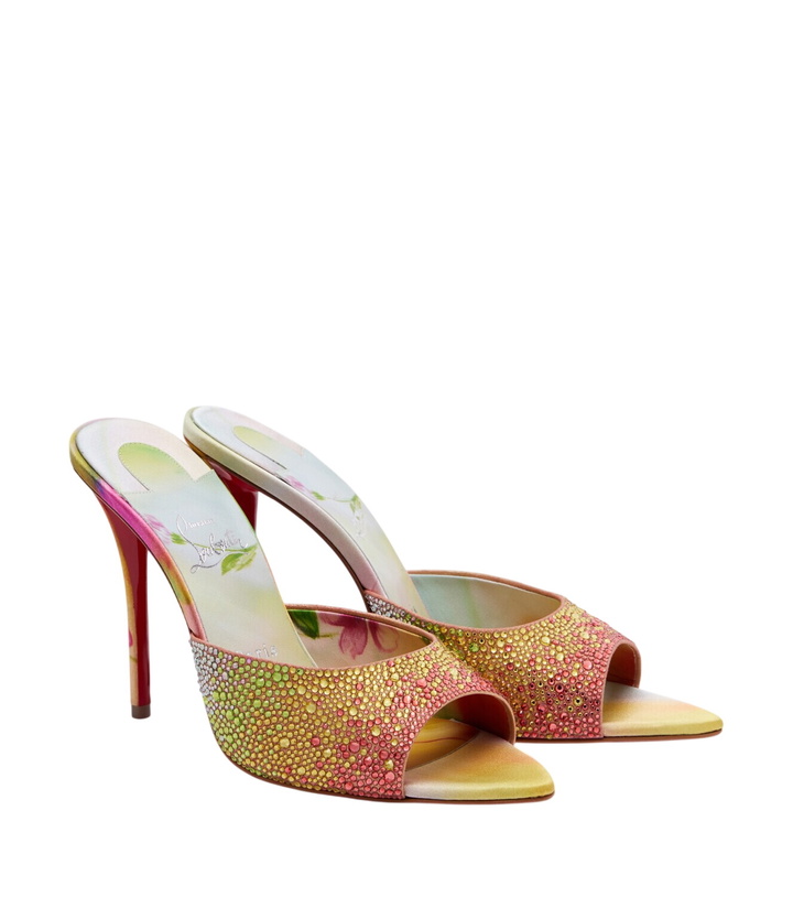 Photo: Christian Louboutin Miss Z embellished crêpe satin mules