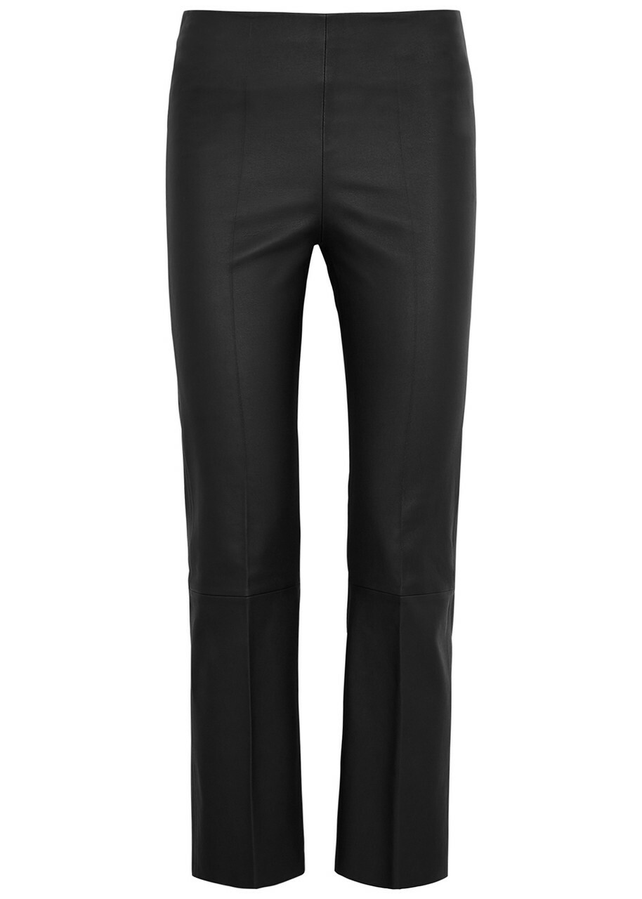 BY Malene Birger Florentina Cropped Leather Leggings Black