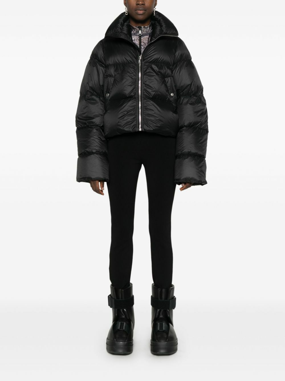 Rick Owens Black Zipped Puffer Jacket Rick Owens