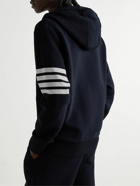 Thom Browne - Striped Ribbed Cotton-Jersey Zip-Up Hoodie - Blue