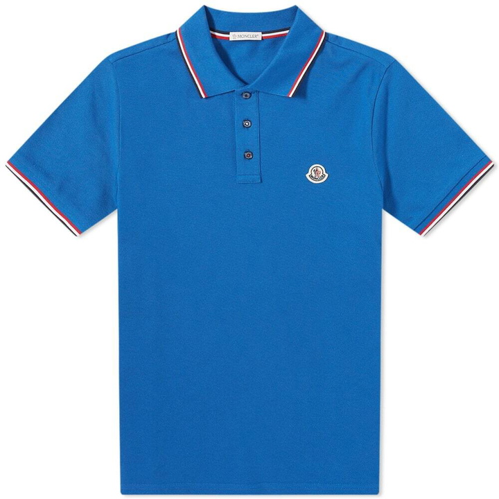 Photo: Moncler Men's Classic Logo Polo Shirt in Bluette