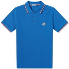 Moncler Men's Classic Logo Polo Shirt in Bluette