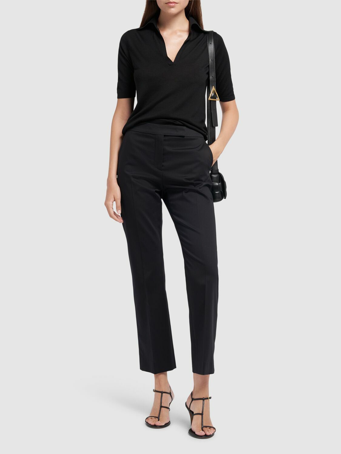 MAX MARA Okra Cotton Blend Satin Straight Pants Max Mara