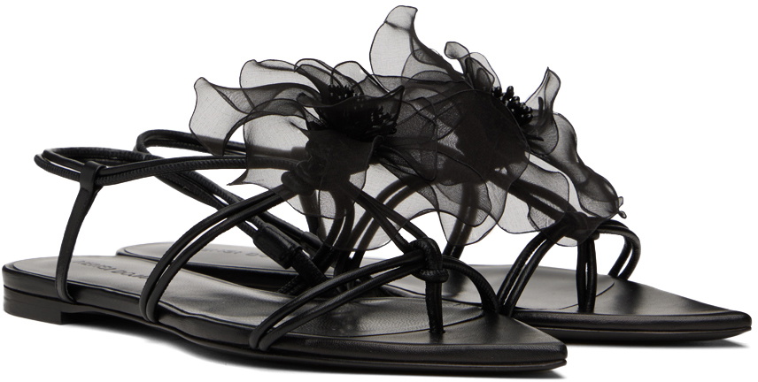 Nensi Dojaka Black Floral Sandals