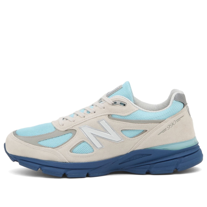 Photo: New Balance 990v4 Sneaker in Moonbeam/Magic Blue