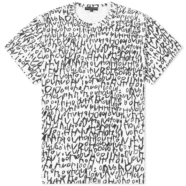 Photo: Comme des Garçons Homme Plus Men's Print E T-Shirt in White/Black