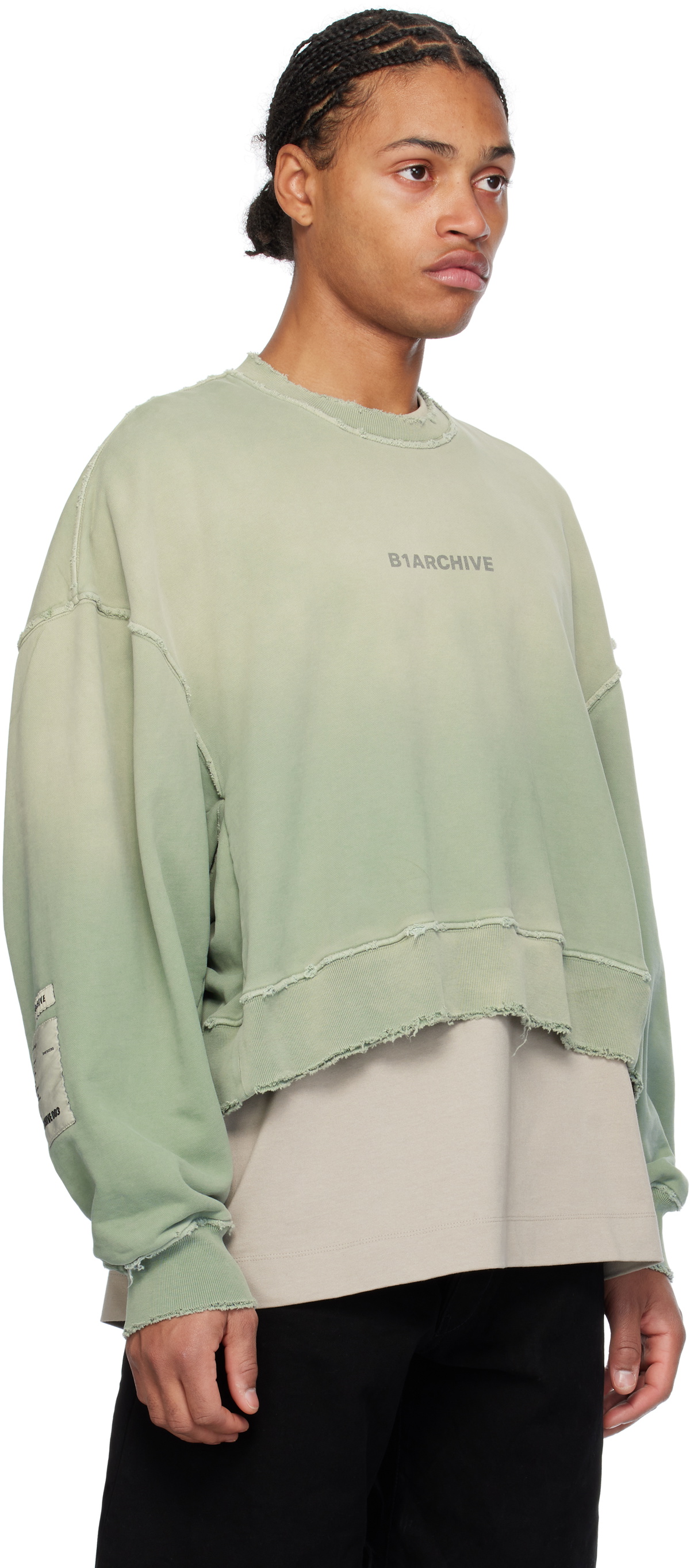 B1ARCHIVE Green Oversized Crewneck Sweatshirt