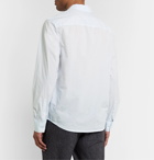 James Perse - Slim-Fit Garment-Dyed Stretch Cotton-Blend Poplin Shirt - Blue