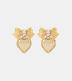 Alessandra Rich Heart embellished clip-on earrings