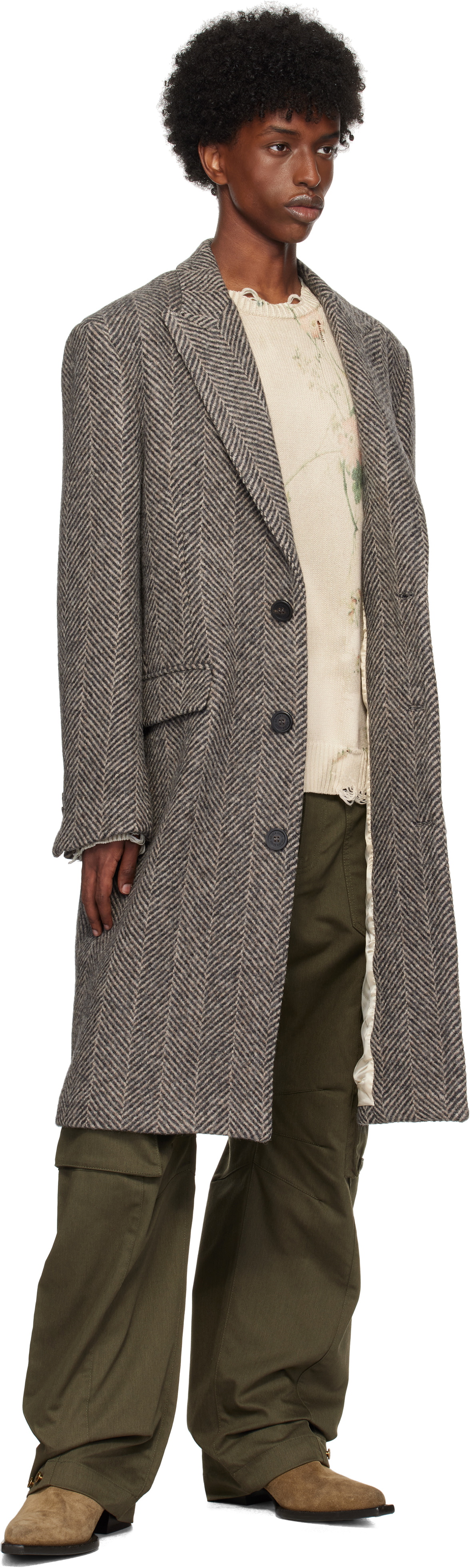 Golden Goose Khaki Wide-Leg Cargo Pants