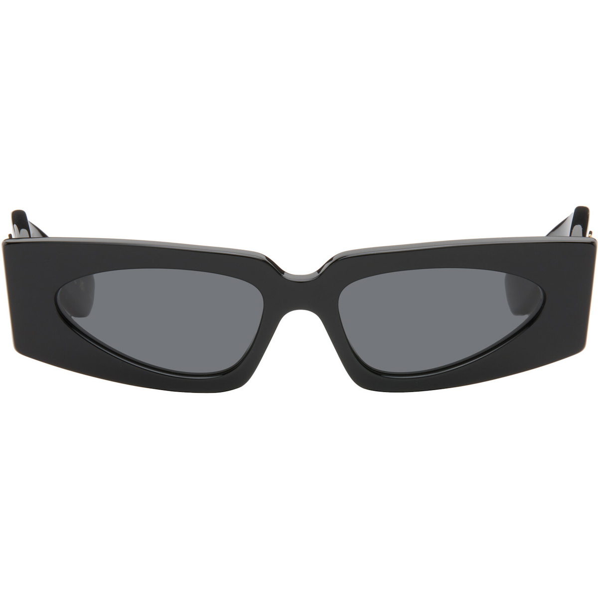 Valentino Black Rectangular Acetate Sunglasses