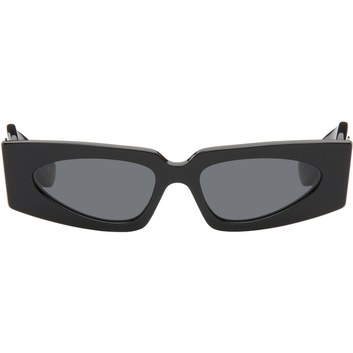 Photo: Valentino Black Rectangular Acetate Sunglasses