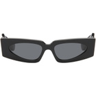 Valentino Black Rectangular Acetate Sunglasses