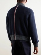 Thom Browne - Striped Wool Fleece Bomber Jacket - Blue