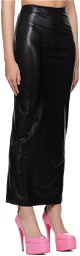 KIM SHUI SSENSE Exclusive Black Croc Midi Skirt