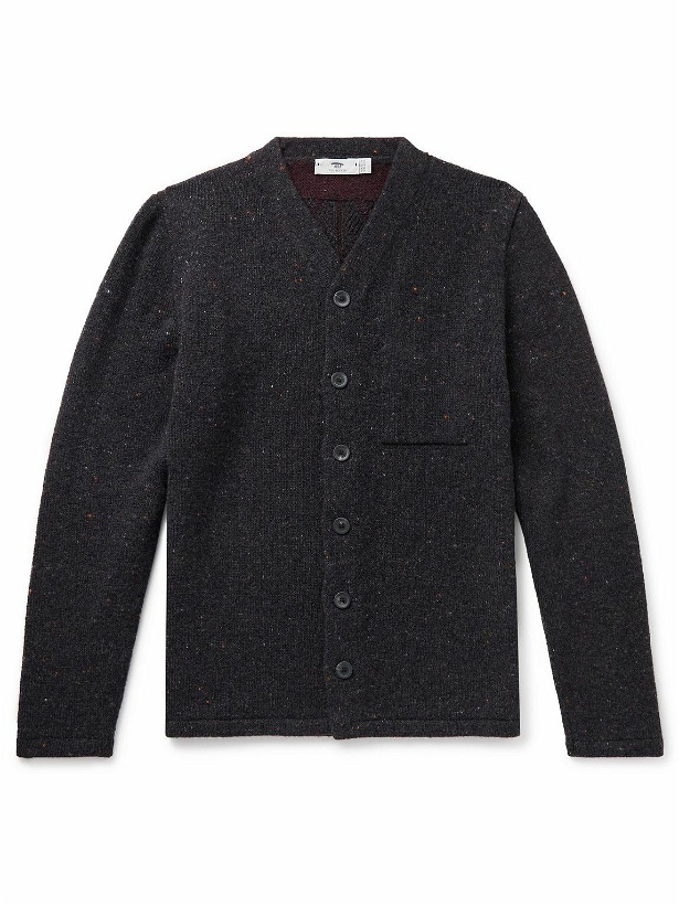 Photo: Inis Meáin - High V Merino Wool and Cashmere-Blend Cardigan - Gray