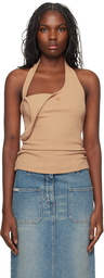 Courrèges Beige Asymmetric Rib 90's Tank Top