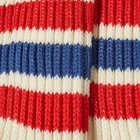 RoToTo Coarse Ribbed Old School Crew Sock in Chili Red/Blue