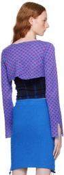 KkCo Blue & Purple Cowrie Cardigan