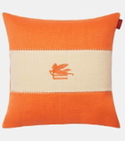 Etro Pegaso embroidered linen cushion