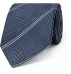 TOM FORD - 8cm Striped Silk and Linen-Blend Tie - Men - Navy