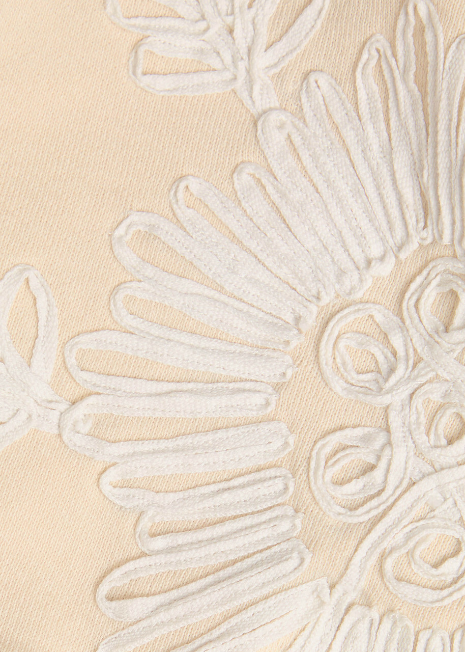 Forte_forte Embellished Stretch-cotton Sweatshirt Cream