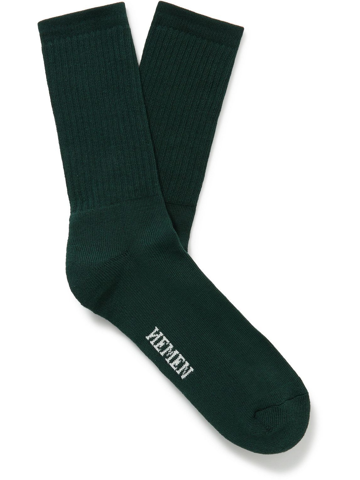 Hemen Biarritz - Logo-Jacquard Ribbed Organic Cotton-Blend Socks