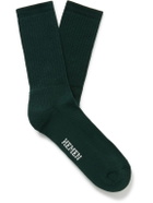 Hemen Biarritz - Logo-Jacquard Ribbed Organic Cotton-Blend Socks