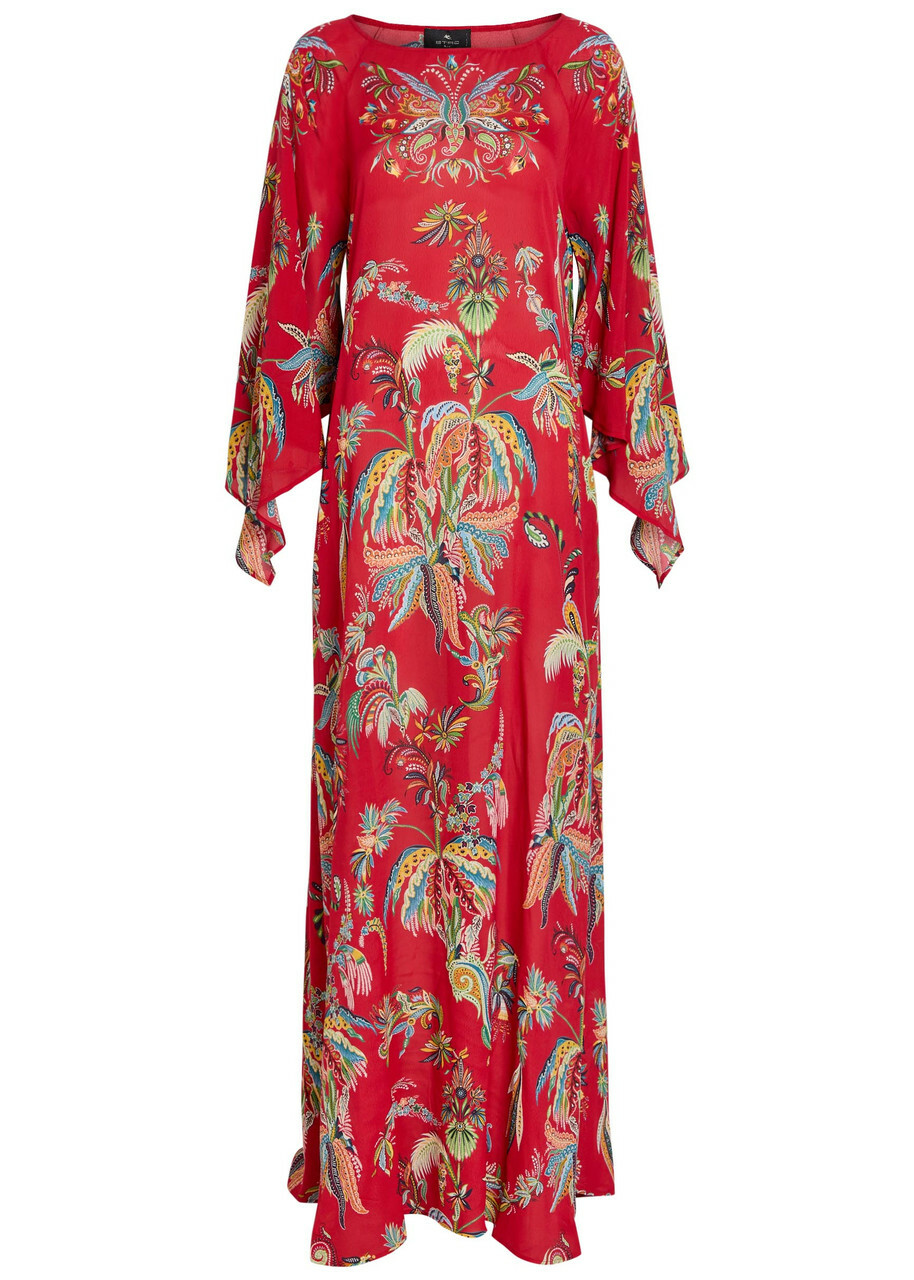 Etro Printed Chiffon Maxi Cover-up Dress Multicoloured
