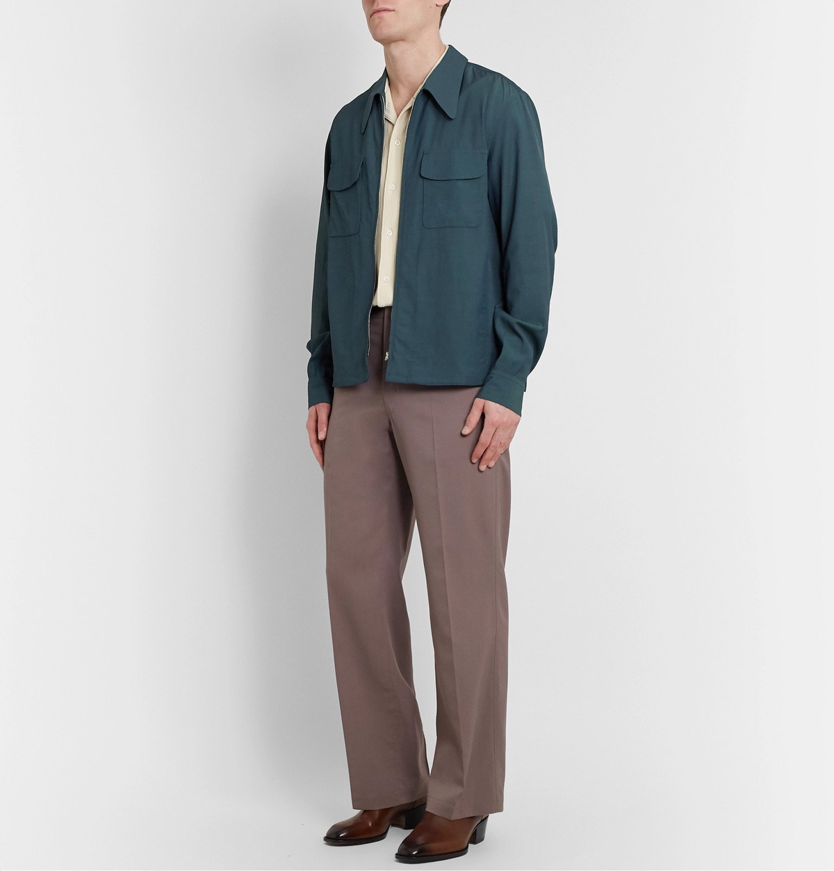 Lemaire - Woven Zip-Up Shirt - Gray Lemaire