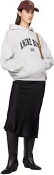 ANINE BING Black Bar Silk Midi Skirt