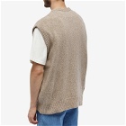Universal Works Men's Eco Wool Knit Vest in Oatmeal