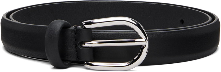 Photo: Anderson's Black Skinny Nappy Calf Leather Buckle Belt