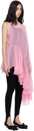ALAINPAUL Pink & Black Extended Ruffle Blouse