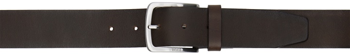 Photo: BOSS Brown Engraved-Logo Buckle Belt