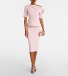 Safiyaa Hokuku crêpe pencil skirt