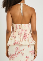 Agua BY Agua Bendita Caña Floral-print Linen top Multicoloured