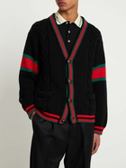 GUCCI - Wool Knit Cardigan W/ Web Details