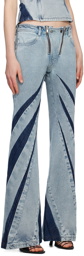 Dion Lee Blue Darted Jeans