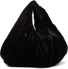 AMOMENTO Brown Velvet Shirring Tote