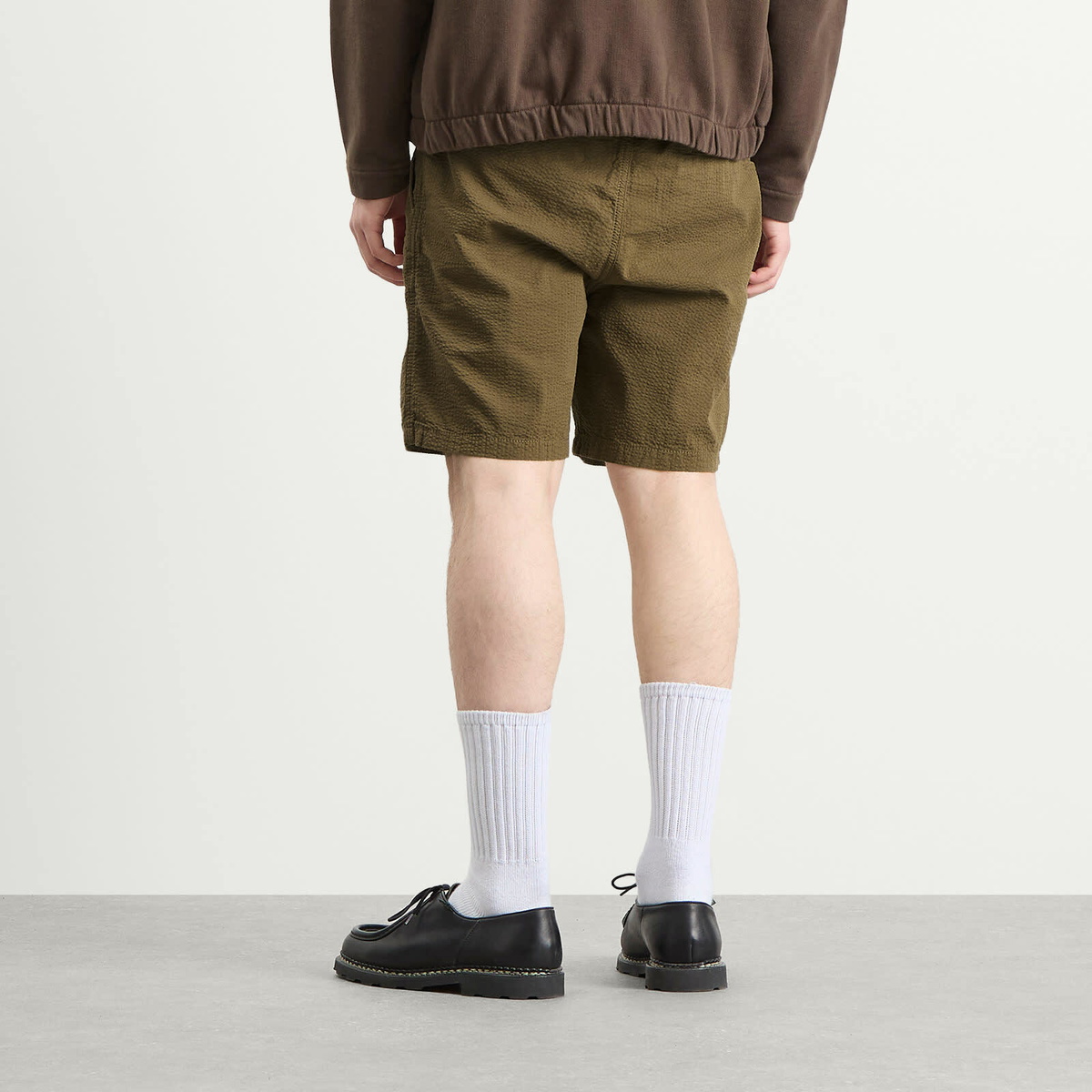 Foret Men's Hush Seersucker Shorts in Stone