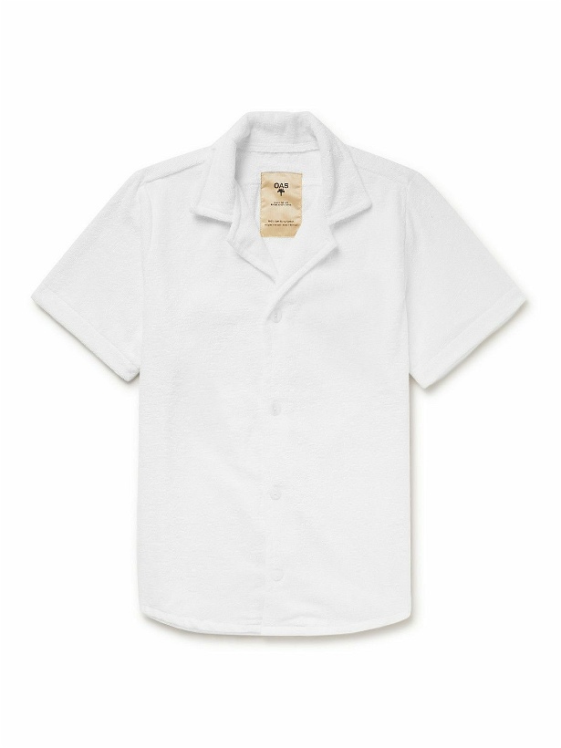 Photo: OAS - Cuba Camp-Collar Cotton-Terry Shirt - White