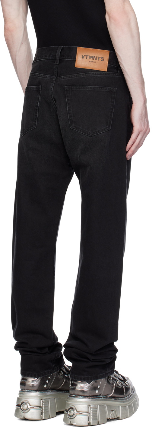 VTMNTS Black Embroidered Jeans