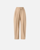 Pinko Wide Full Rhinestone Trousers Warm Taupe Beige