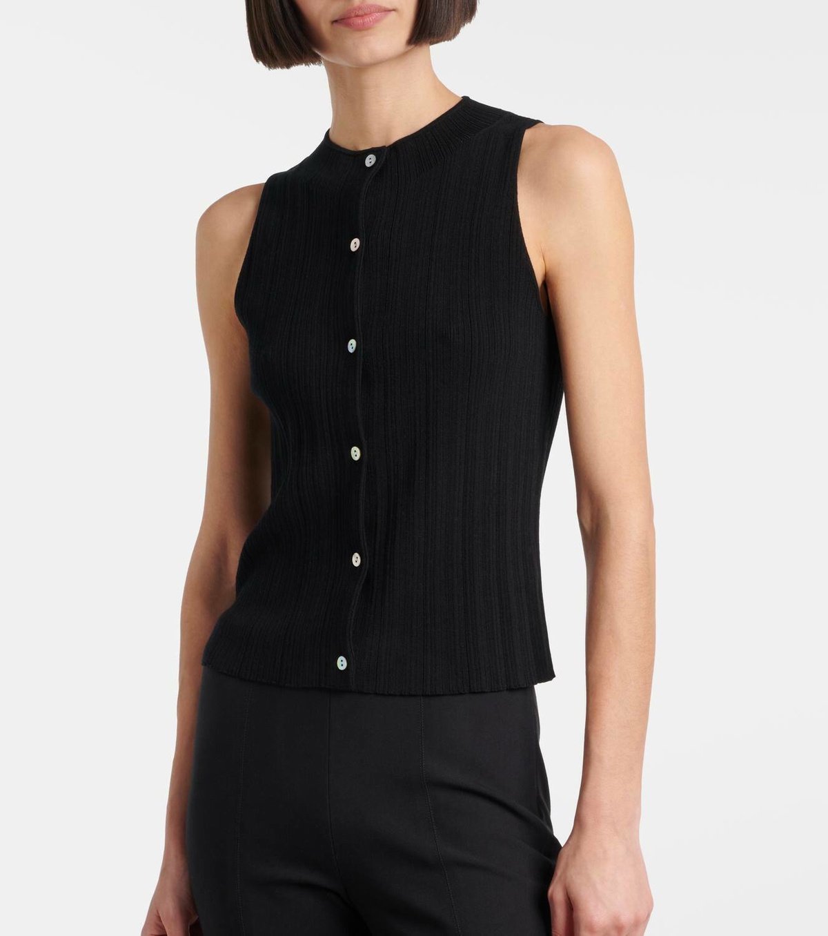 Vince Ribbed-knit cotton top