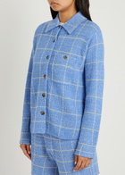 Guest In Residence Dylan Plaid Cashmere and Linen-blend Shirt Light Blue
