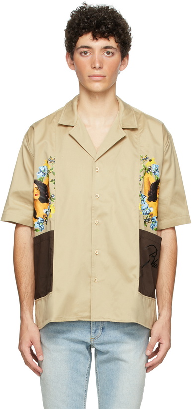 Photo: Rhude Beige Cigar Short Sleeve Shirt