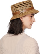 Max Mara Tan Mesh Cloche Hat
