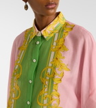Versace Printed cotton and silk voile kaftan